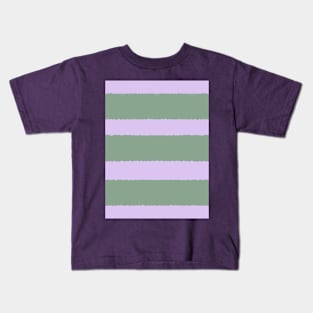 Wide Purple and Green Stripes Kids T-Shirt